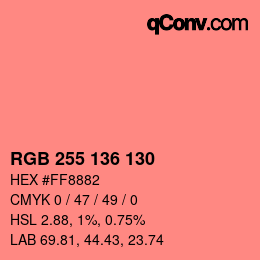 Color code: RGB 255 136 130 | qconv.com