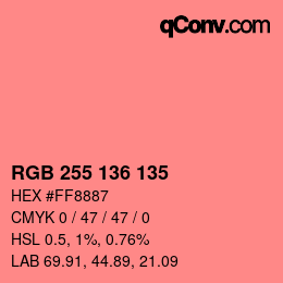 Color code: RGB 255 136 135 | qconv.com