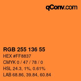 Color code: RGB 255 136 55 | qconv.com