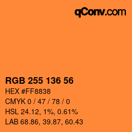 Color code: RGB 255 136 56 | qconv.com