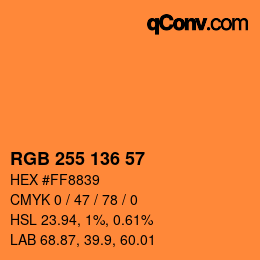 Color code: RGB 255 136 57 | qconv.com