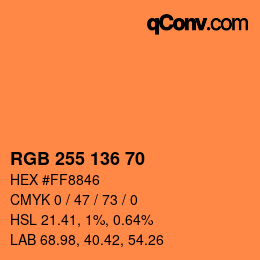 Color code: RGB 255 136 70 | qconv.com