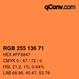 Color code: RGB 255 136 71 | qconv.com