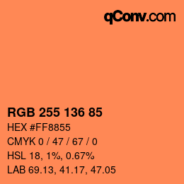 Color code: RGB 255 136 85 | qconv.com