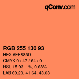 Color code: RGB 255 136 93 | qconv.com