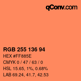 Farbcode: RGB 255 136 94 | qconv.com