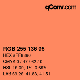 Color code: RGB 255 136 96 | qconv.com