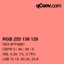 Color code: RGB 255 138 129 | qconv.com