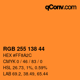 Color code: RGB 255 138 44 | qconv.com