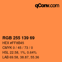 カラーコード: RGB 255 139 69 | qconv.com