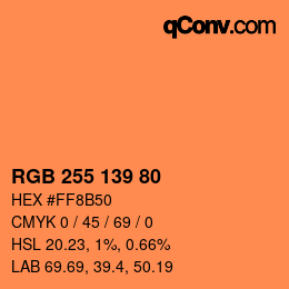 Color code: RGB 255 139 80 | qconv.com