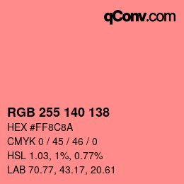 Código de color: RGB 255 140 138 | qconv.com