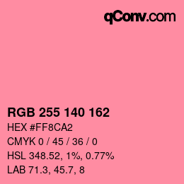 カラーコード: RGB 255 140 162 | qconv.com