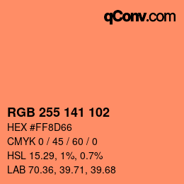 Color code: RGB 255 141 102 | qconv.com
