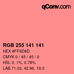 Color code: RGB 255 141 141 | qconv.com