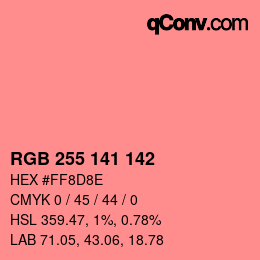 Color code: RGB 255 141 142 | qconv.com
