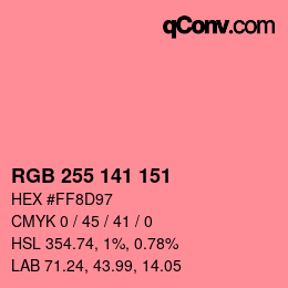 Color code: RGB 255 141 151 | qconv.com