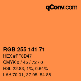 Color code: RGB 255 141 71 | qconv.com