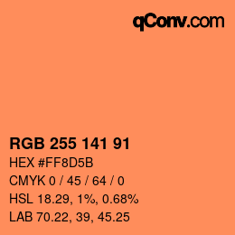 Color code: RGB 255 141 91 | qconv.com