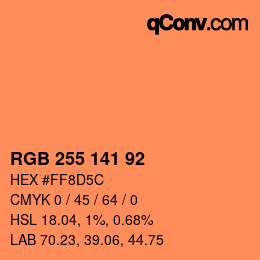 Código de color: RGB 255 141 92 | qconv.com