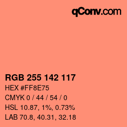 カラーコード: RGB 255 142 117 | qconv.com