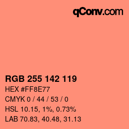 Código de color: RGB 255 142 119 | qconv.com