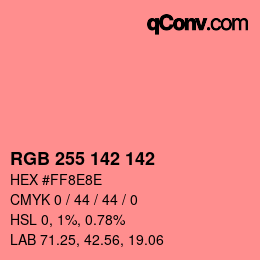 Color code: RGB 255 142 142 | qconv.com