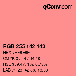 Color code: RGB 255 142 143 | qconv.com