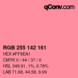 Color code: RGB 255 142 161 | qconv.com