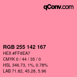 Color code: RGB 255 142 167 | qconv.com