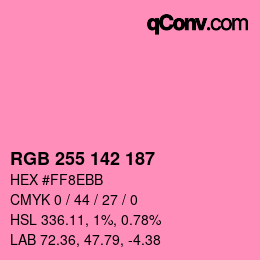 Color code: RGB 255 142 187 | qconv.com