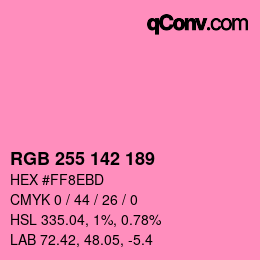 Color code: RGB 255 142 189 | qconv.com