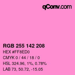 カラーコード: RGB 255 142 208 | qconv.com
