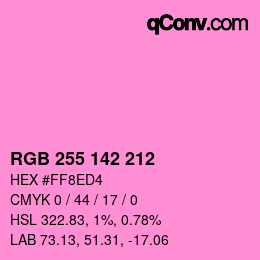 颜色代码: RGB 255 142 212 | qconv.com