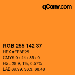 Color code: RGB 255 142 37 | qconv.com