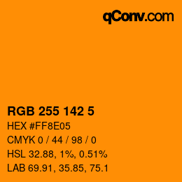 Código de color: RGB 255 142 5 | qconv.com