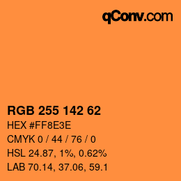 颜色代码: RGB 255 142 62 | qconv.com