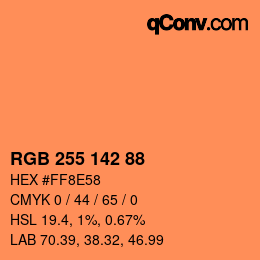 Color code: RGB 255 142 88 | qconv.com