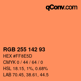 Color code: RGB 255 142 93 | qconv.com