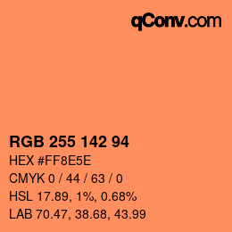 Color code: RGB 255 142 94 | qconv.com