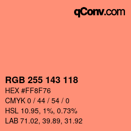 Color code: RGB 255 143 118 | qconv.com
