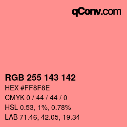 Color code: RGB 255 143 142 | qconv.com