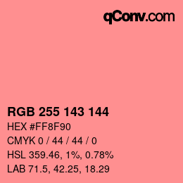 Color code: RGB 255 143 144 | qconv.com