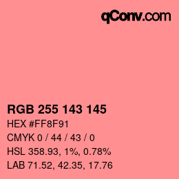 Color code: RGB 255 143 145 | qconv.com