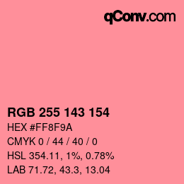 Color code: RGB 255 143 154 | qconv.com