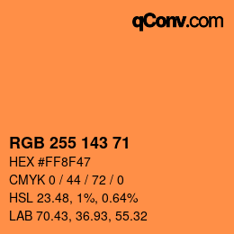 Color code: RGB 255 143 71 | qconv.com
