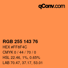 Color code: RGB 255 143 76 | qconv.com