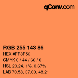 Color code: RGB 255 143 86 | qconv.com