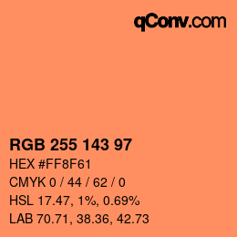 Color code: RGB 255 143 97 | qconv.com