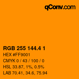 カラーコード: RGB 255 144.4 1 | qconv.com